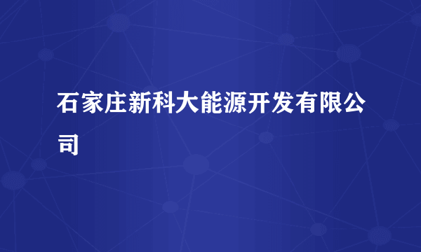 石家庄新科大能源开发有限公司