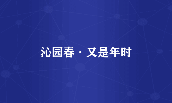 沁园春·又是年时