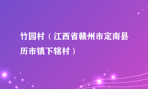 竹园村（江西省赣州市定南县历市镇下辖村）