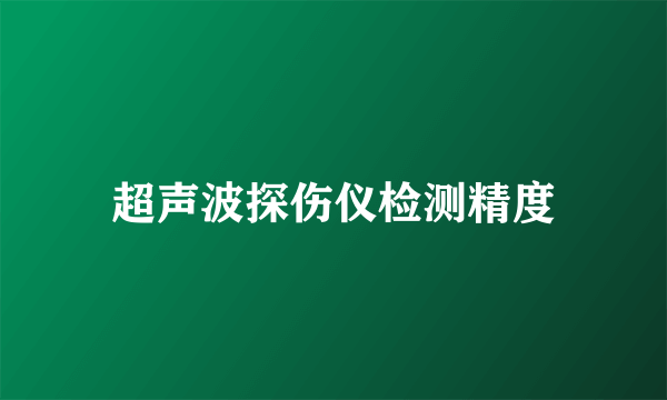 超声波探伤仪检测精度