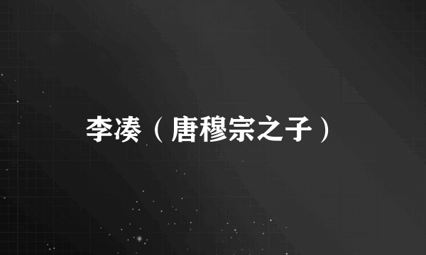 李凑（唐穆宗之子）