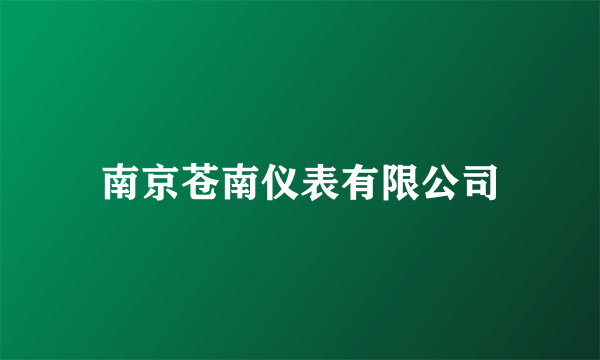 南京苍南仪表有限公司