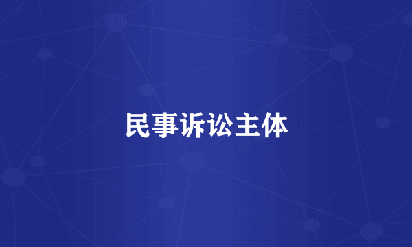民事诉讼主体
