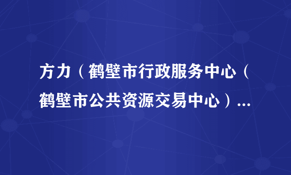 方力（鹤壁市行政服务中心（鹤壁市公共资源交易中心）副主任）