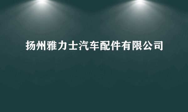 扬州雅力士汽车配件有限公司