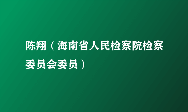 陈翔（海南省人民检察院检察委员会委员）