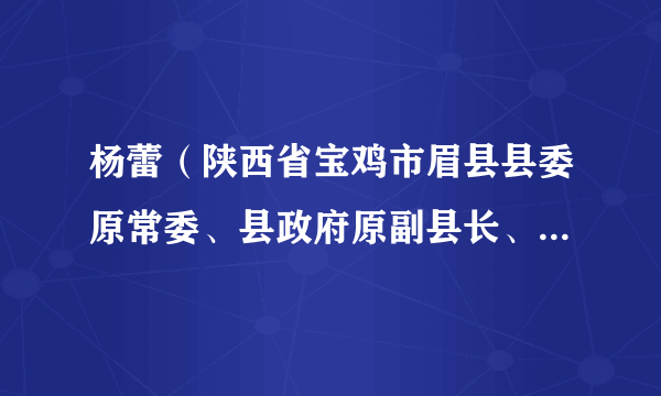 杨蕾（陕西省宝鸡市眉县县委原常委、县政府原副县长、党组成员）