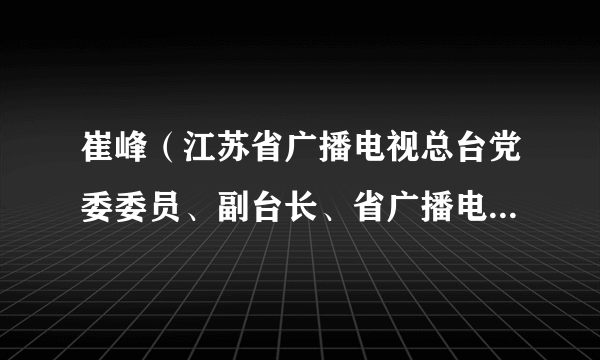 崔峰（江苏省广播电视总台党委委员、副台长、省广播电视集团有限公司副总经理）