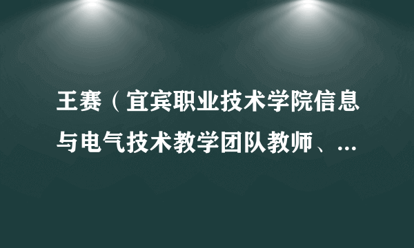 王赛（宜宾职业技术学院信息与电气技术教学团队教师、副教授、五粮液技术与食品工程学院院长）