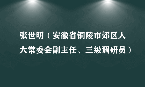 张世明（安徽省铜陵市郊区人大常委会副主任、三级调研员）