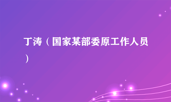 丁涛（国家某部委原工作人员）