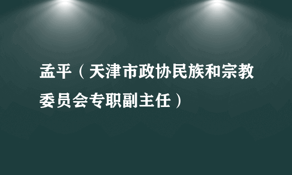 孟平（天津市政协民族和宗教委员会专职副主任）