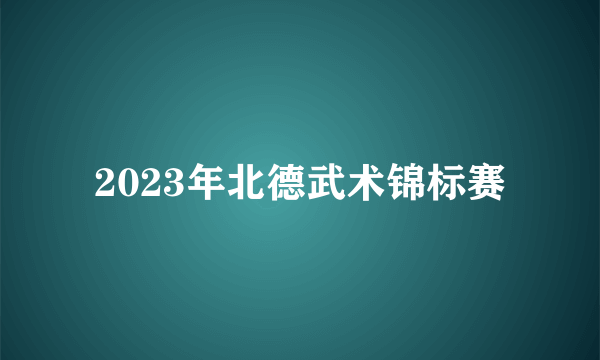 2023年北德武术锦标赛