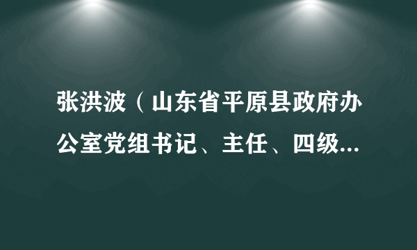 张洪波（山东省平原县政府办公室党组书记、主任、四级调研员）