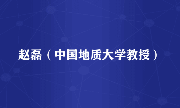 赵磊（中国地质大学教授）