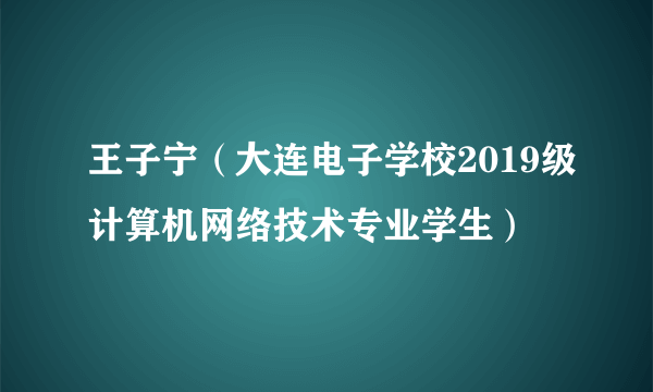 王子宁（大连电子学校2019级计算机网络技术专业学生）