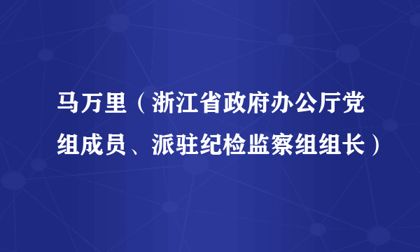 马万里（浙江省政府办公厅党组成员、派驻纪检监察组组长）
