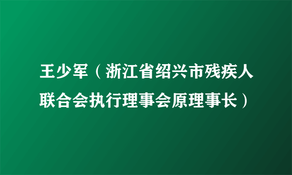 王少军（浙江省绍兴市残疾人联合会执行理事会原理事长）