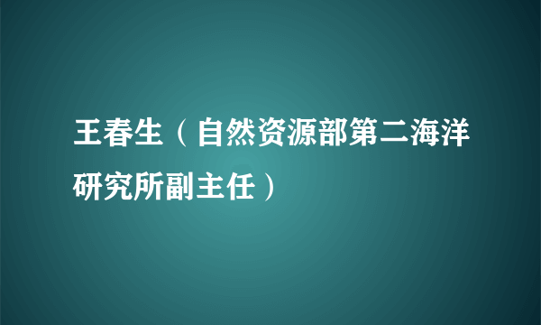 王春生（自然资源部第二海洋研究所副主任）