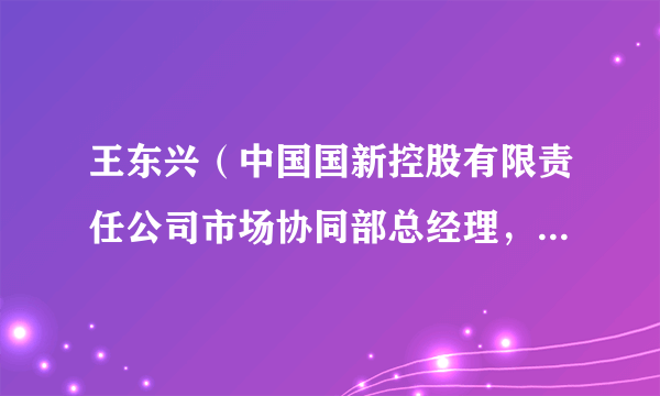 王东兴（中国国新控股有限责任公司市场协同部总经理，中国文化产业发展集团有限公司党委书记、董事长）