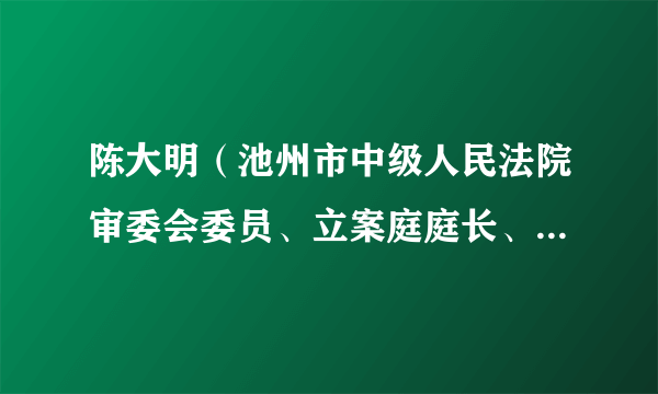 陈大明（池州市中级人民法院审委会委员、立案庭庭长、四级高级法官）