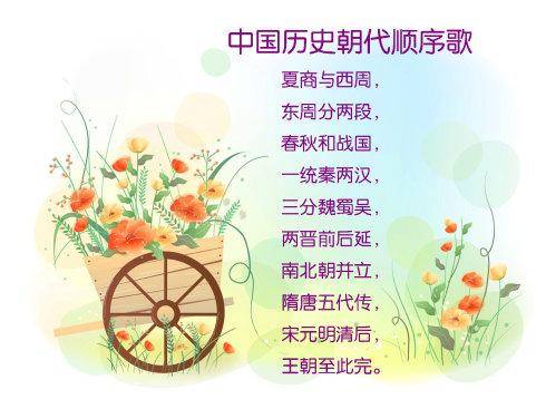 中国历史朝代歌