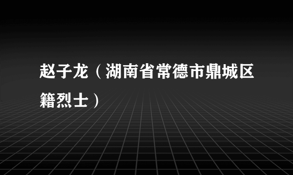 赵子龙（湖南省常德市鼎城区籍烈士）