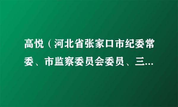 高悦(河北省张家口市纪委常委、市监察委员会委员、三级调研员)