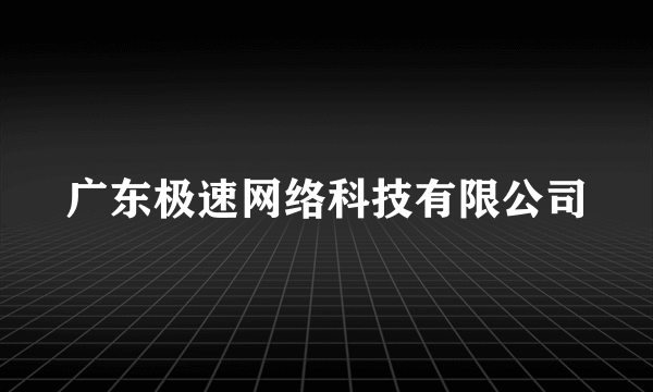 广东极速网络科技有限公司