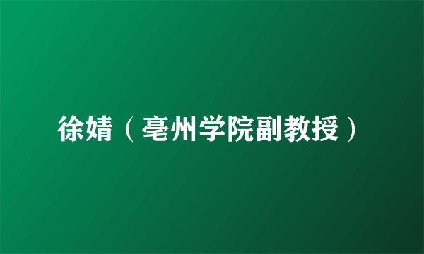 徐婧（亳州学院副教授）