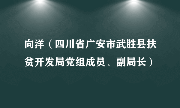 向洋（四川省广安市武胜县扶贫开发局党组成员、副局长）
