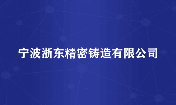 宁波浙东精密铸造有限公司