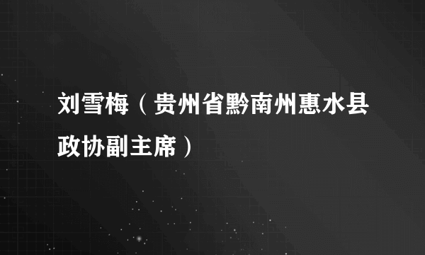刘雪梅（贵州省黔南州惠水县政协副主席）