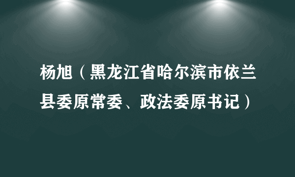 杨旭（黑龙江省哈尔滨市依兰县委原常委、政法委原书记）
