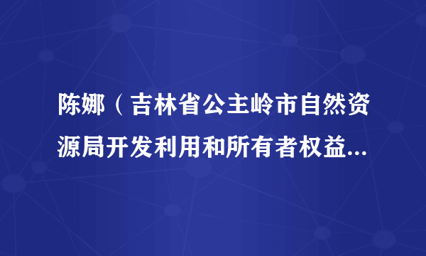 陈娜（吉林省公主岭市自然资源局开发利用和所有者权益科原科员）