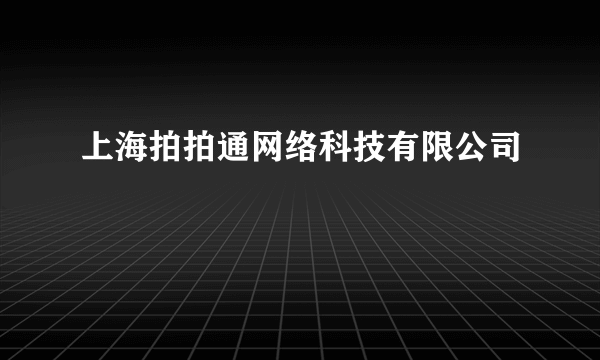 上海拍拍通网络科技有限公司