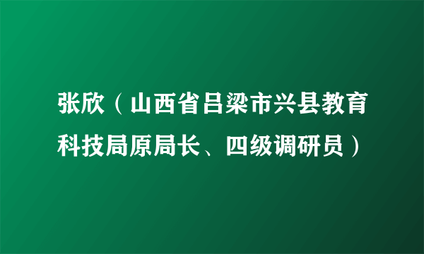 张欣（山西省吕梁市兴县教育科技局原局长、四级调研员）