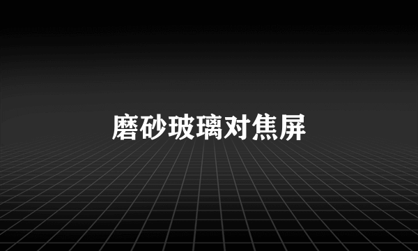 磨砂玻璃对焦屏