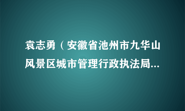 袁志勇（安徽省池州市九华山风景区城市管理行政执法局党组成员、副局长）