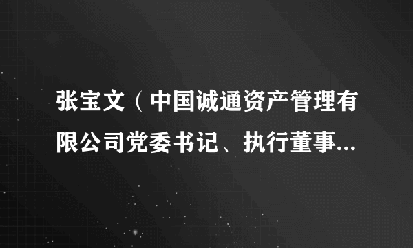 张宝文（中国诚通资产管理有限公司党委书记、执行董事、总经理）