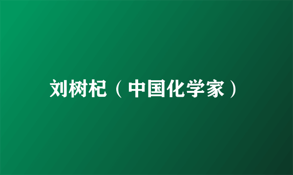 刘树杞(中国化学家)