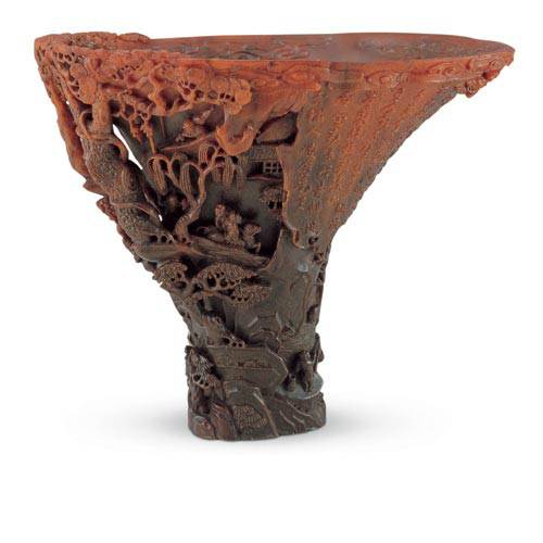 春风得意图犀角杯