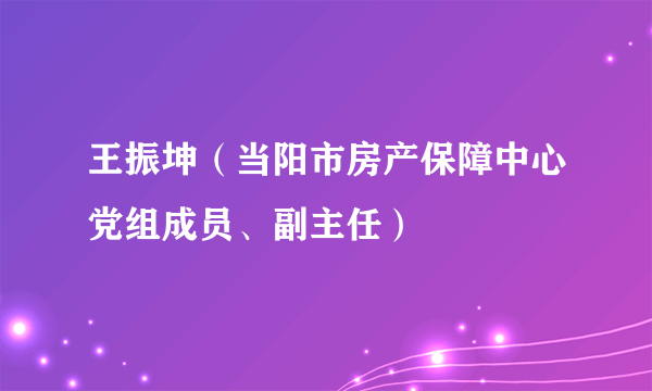 王振坤（当阳市房产保障中心党组成员、副主任）