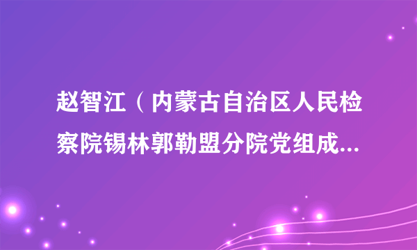 赵智江(内蒙古自治区人民检察院锡林郭勒盟分院党组成员、盟纪委监委派驻分院纪检监察组组长)