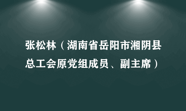 张松林（湖南省岳阳市湘阴县总工会原党组成员、副主席）