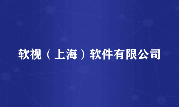 软视(上海)软件有限公司