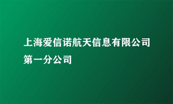 上海爱信诺航天信息有限公司第一分公司