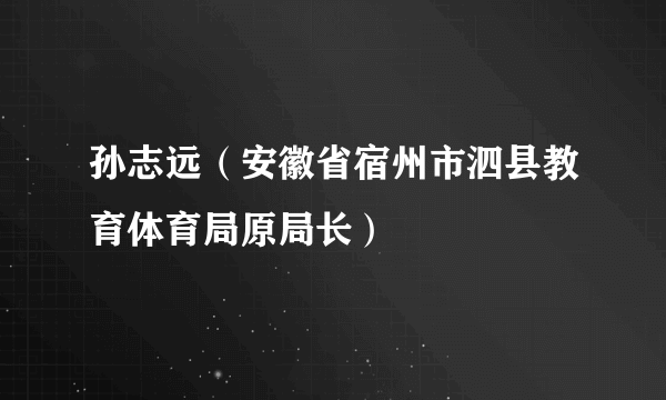 孙志远（安徽省宿州市泗县教育体育局原局长）