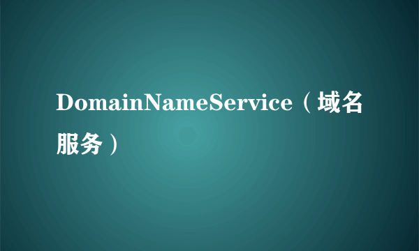 DomainNameService（域名服务）