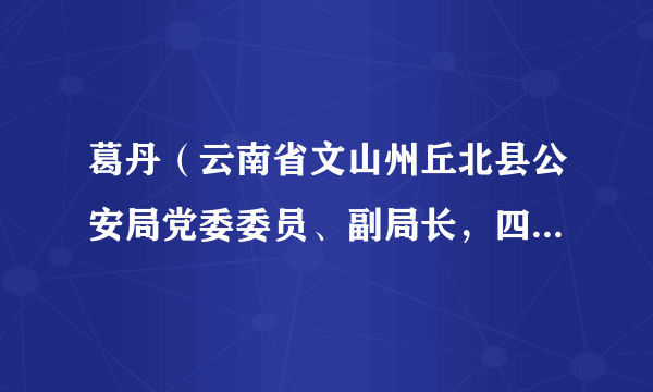 葛丹（云南省文山州丘北县公安局党委委员、副局长，四级高级警长）